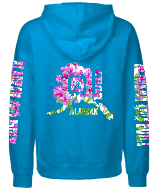 Floral Design Alaskan Built Pullover Hoodie