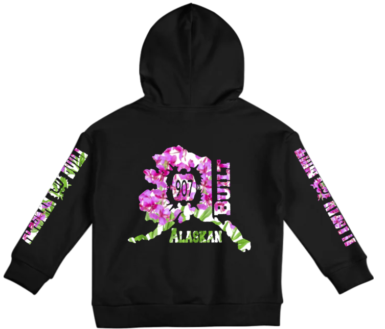 Floral Design Alaskan Built Pullover Hoodie